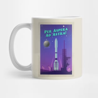 Per Aspera Ad Astra!, ESA Ariane 6 — Vintage space poster Mug